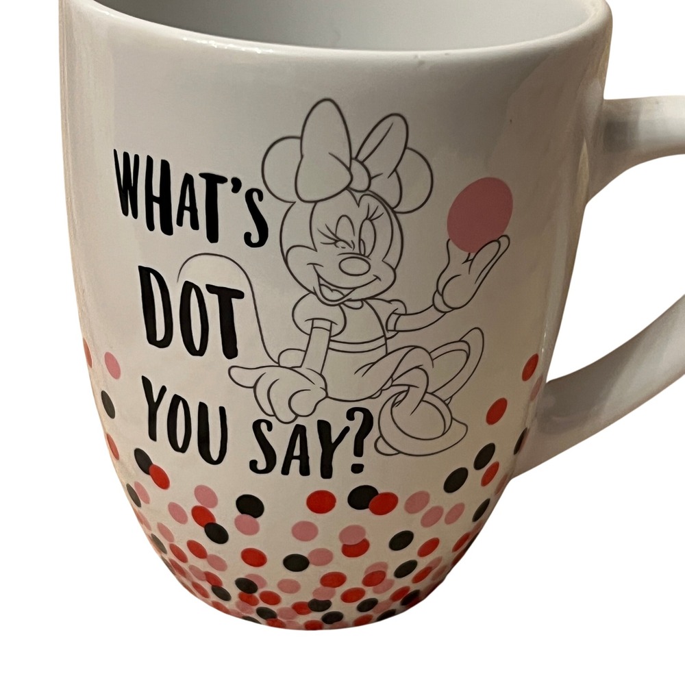 Disney Minnie Mouse Polka Dot Mug What's Dot You Say 15oz Disneycore Y2K Cute